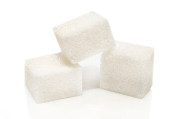 Sugar. Sugar cubes on a white background close-up. Isolate