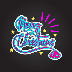 lettering or typography of merry Christmas