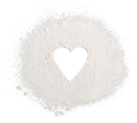 Fototapeta na wymiar Heart with flour.