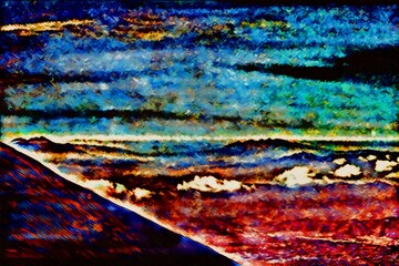 高い山から見える雲海の風景