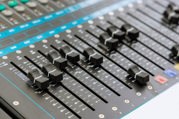 Audio sound mixer with buttons sliders