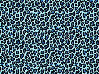 Blue leopard skin print. Animal decorative pattern design for textile, paper and clothes.