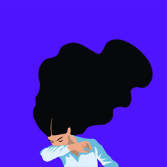 GLOBAL HEALTH – CORONAVIRUS – COVID - woman coughing on her arm