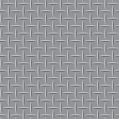 Metal floor checker panel, silver color background.