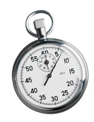 Silver stopwatch.