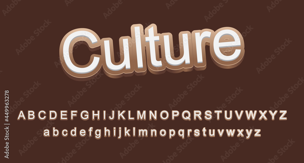 Poster detailed text effect with modern 3d design, gradient font complete set alphabet