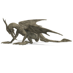 3d-illustration of an isolated mystical fantasy gargoyle