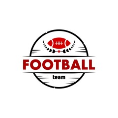 Fototapeta premium Football logo with winning ball and ribbon elements. sports logo, line and country logo.