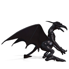 3d-illustration of an isolated mystical fantasy gargoyle