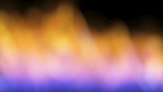 Fire from the gas-burning graphic background.