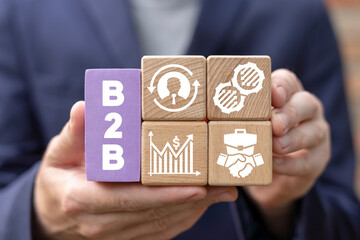 B2B Business Company Commerce Technology Marketing Concept. B2B - Business to Business sales method.