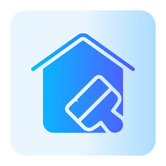 painting home flat gradient icon