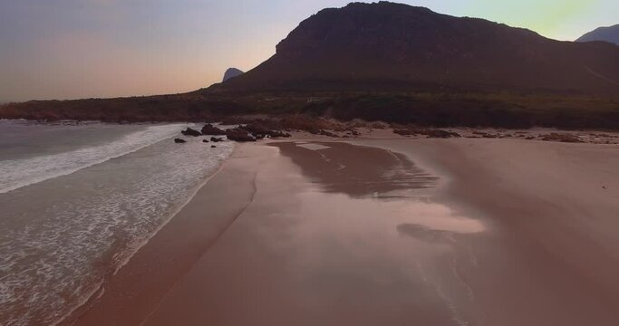 Aerial of Beach and Mountain Landscape, Pringle Bay, South Africa