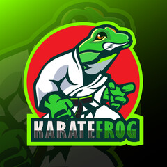 frog esport mascot logo design ilustration vector