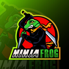 frog esport mascot logo design ilustration vector