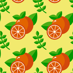 fresh orange fruit seamless pattern vector background