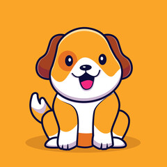 Cute dog illustration vector icon.