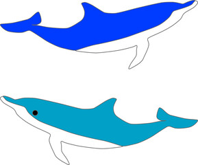 気持ちよく泳ぐイルカのイラスト素材