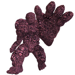 3d-illustration of an isolated giant fantasy rock golem creature