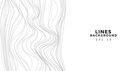 Black chaotic lines background. Hand drawn lines. Tangled chaotic pattern. Vector illustration.