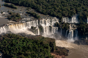 Famous Iguazu falls on the border between Argentina and Brazil