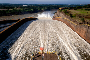 View of a giant penstocks from a hydroelectric plant in Brazil