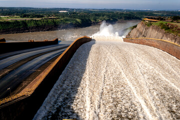 View of a giant penstocks from a hydroelectric plant in Brazil