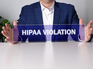  HIPAA VIOLATION text in virtual screen.