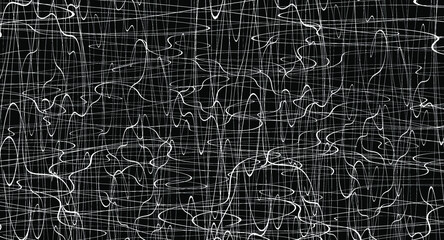 White chaotic lines background. Hand drawn lines. Tangled chaotic pattern. Vector illustration.