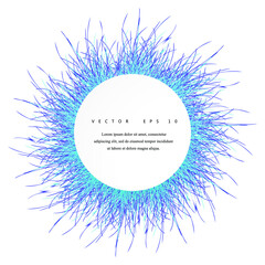 Abstract 3D circle papercut layout. White and blue background with fluffy effect. Vector illustration.