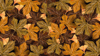 Autumn Dry Leaves Background