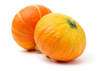 Orange pumpkin on white background 