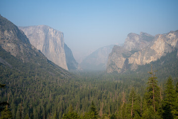 Yosemite Tunnel View Covered in Smoke