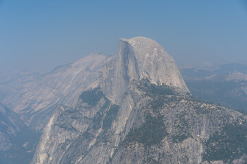 Yosemite Half Dome Covered in Smoke
