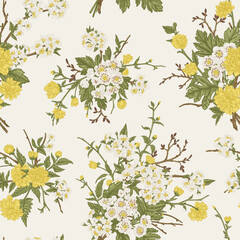 Floral seamless pattern with bouquets.