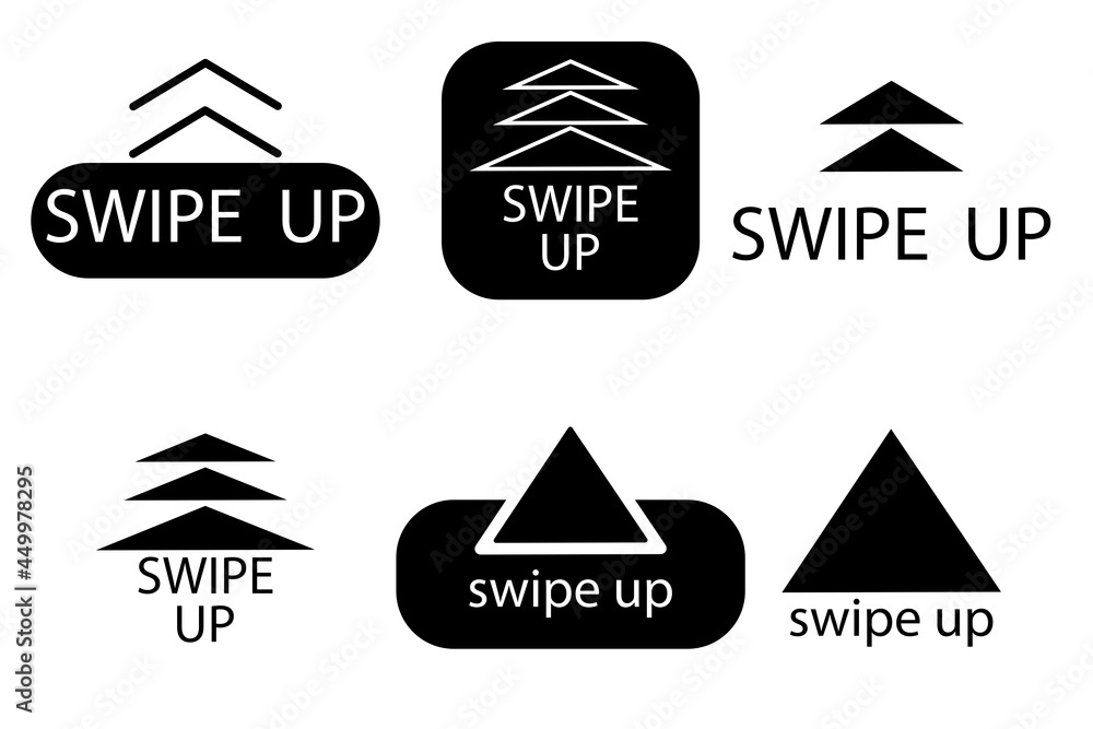Poster swipe up. abstract digital background. modern concept. up arrow button symbol. vector illustration. 