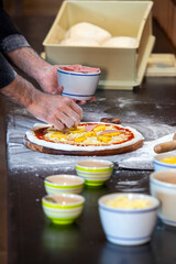 Pizza Art. The process of making pizza