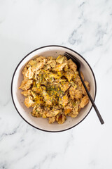 vegan creamy artichoke pasta with homemade dairy-free bechamel sauce, healthy plant-based food