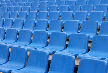 blue bleacher seats