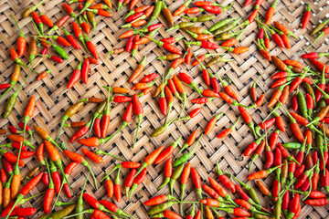 hot chili peppers in a basket