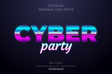 Cyber Party Gradient Editable Premium Text Effect Font Style