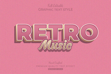 Pink Retro Music Editable Premium Text Effect Font Style