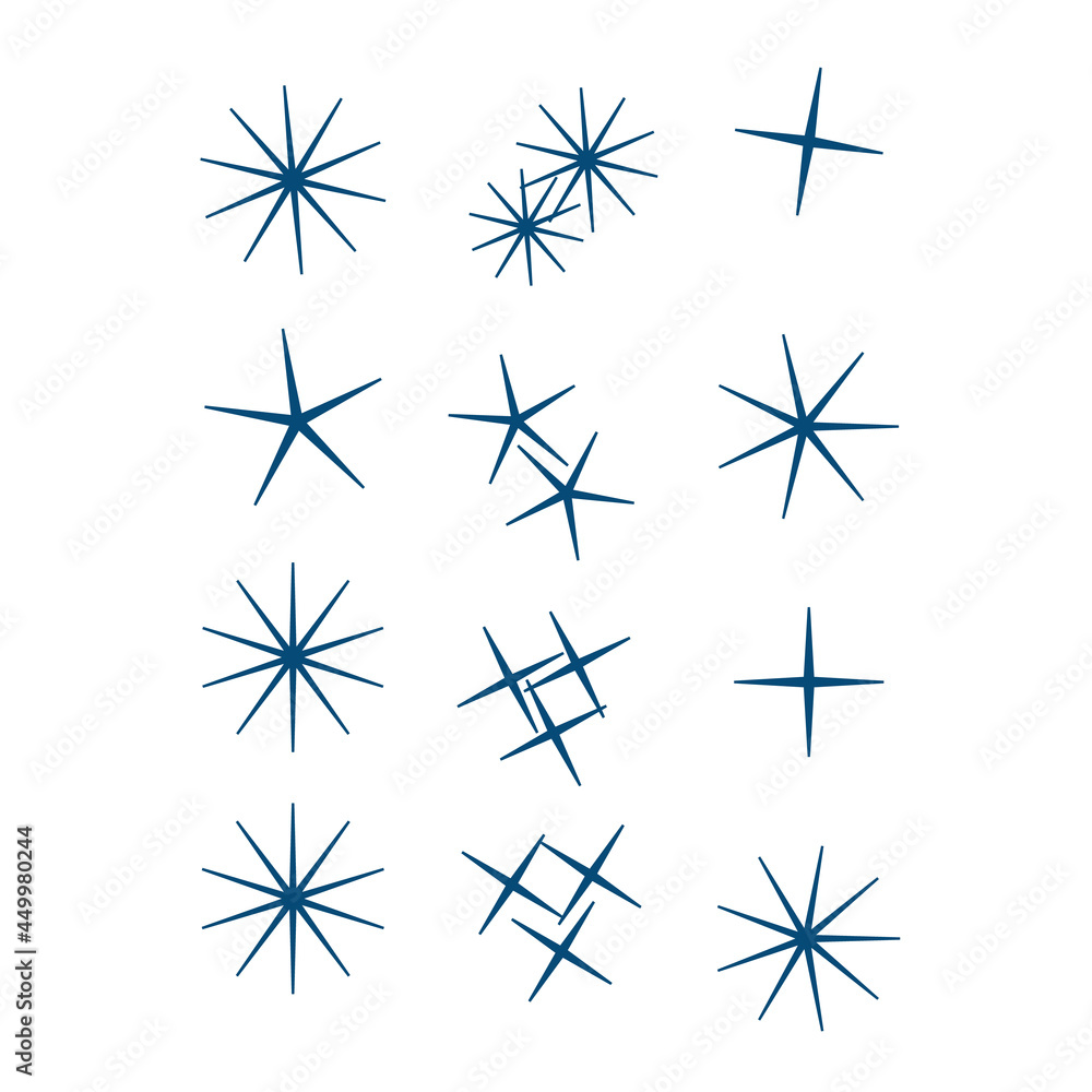 Wall mural vector sparkles icon set. star element