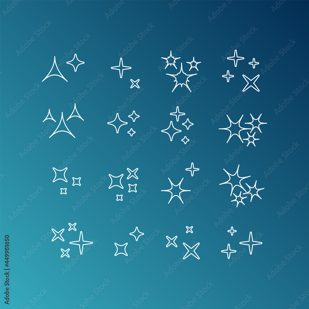 Wall mural sparkles icons vector set