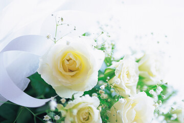 bouquet of white roses