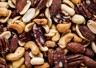 closeup of mixed nuts