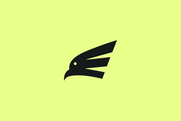 Letter E for eagle head logo concept