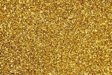 Close up of golden glitter textured background