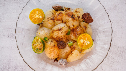 Asinan Rambutan also known Pickled fruit of Rambutan.