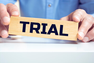 Man made word, text Trial with wood blocks. Concept.